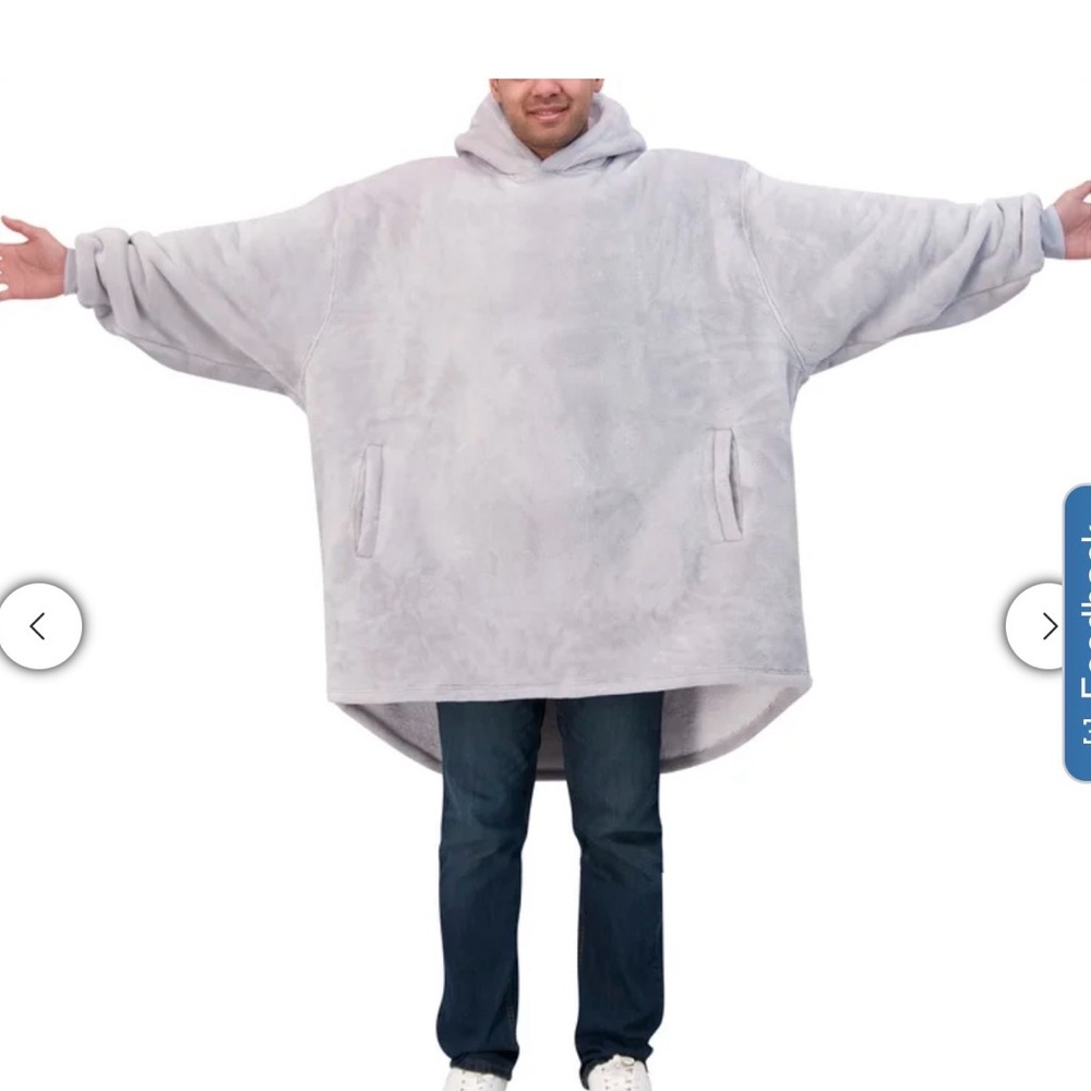 Oversized Cozy Wearable Hoodie - Light Gray